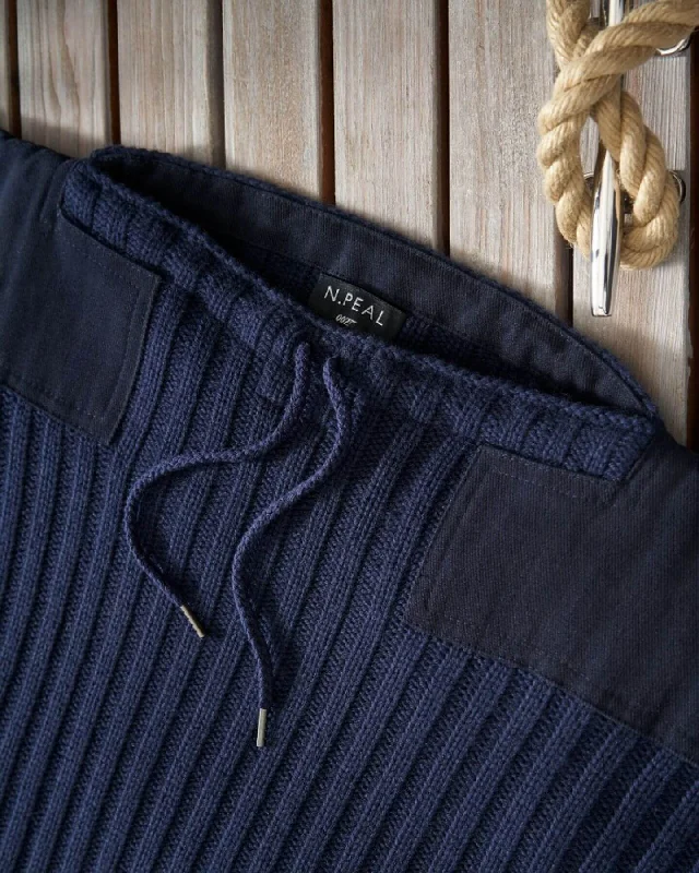 007 Ribbed Army Sweater Navy Blue