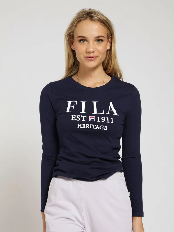 Amelia Long Sleeve top - Navy