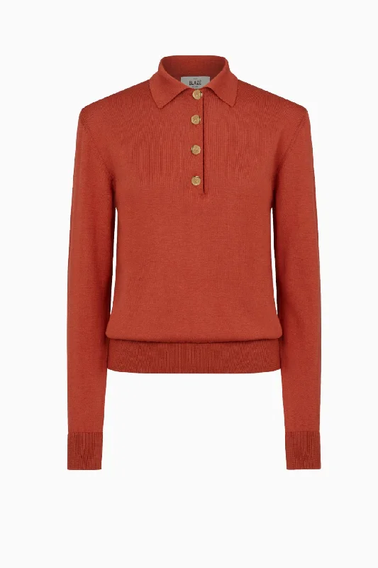 Blazé Milano Alegria Polo Knit Jumper - Rust