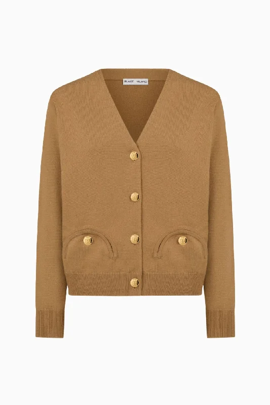 Blazé Milano Sebright V-Neck Cardigan - Camel