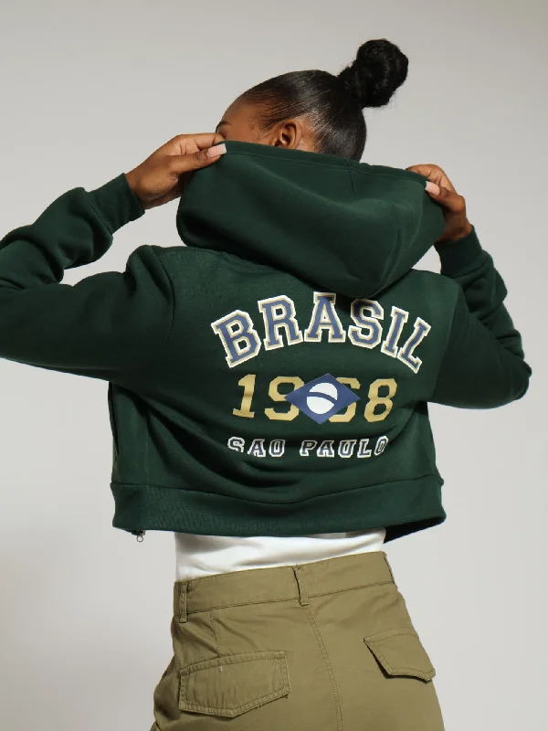 Brazil Crop Hoody - Bottle