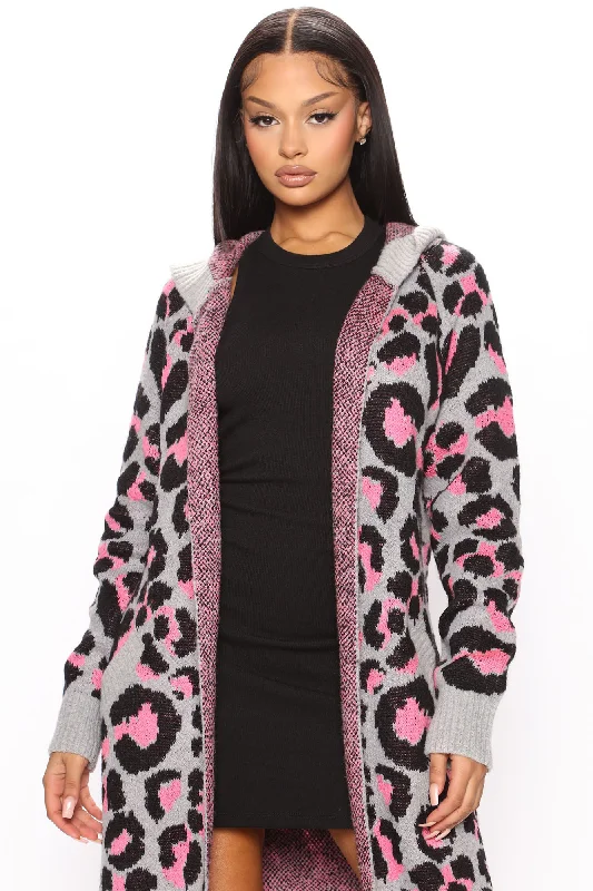 Dangerously Beautiful Leopard Cardigan - Hot Pink