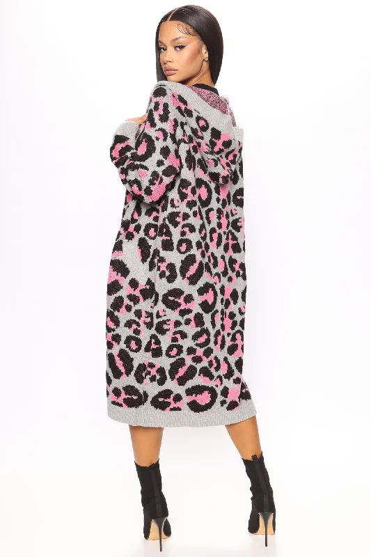 Dangerously Beautiful Leopard Cardigan - Hot Pink