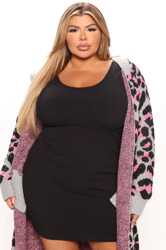 Dangerously Beautiful Leopard Cardigan - Hot Pink