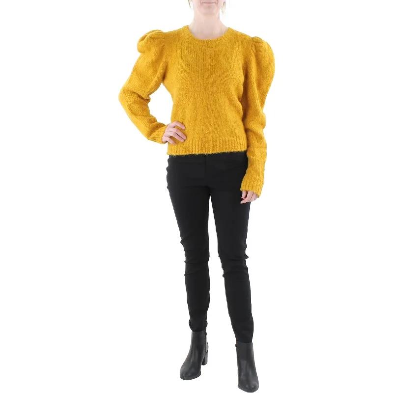 Derek Lam 10 Crosby Womens Wool Ribbed Trim Crewneck Sweater