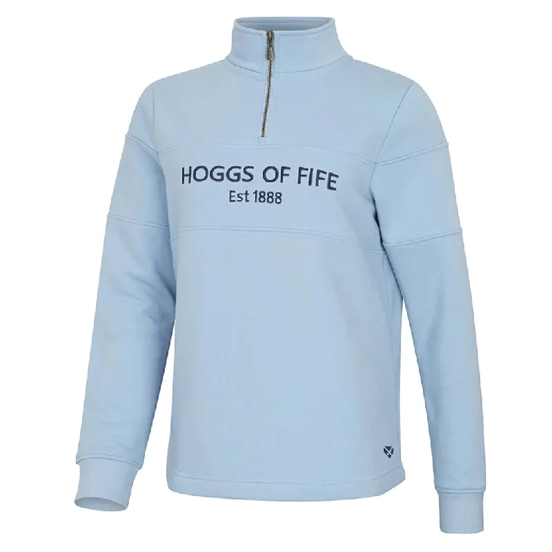 Dumfries 1888 Ladies 1/4 Zip Sweatshirt - Plain Blue by Hoggs of Fife