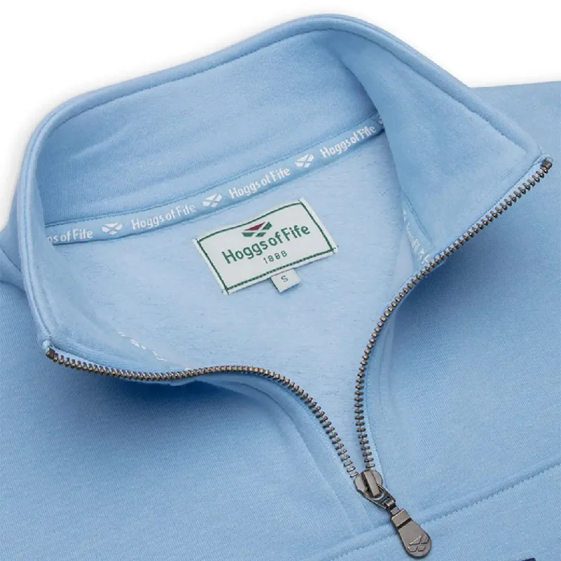 Dumfries 1888 Ladies 1/4 Zip Sweatshirt - Plain Blue by Hoggs of Fife