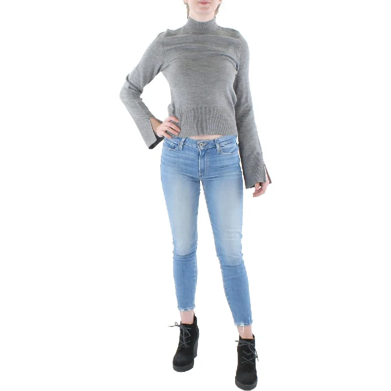 French Connection Womens Funnel Neck Heathered Pullover Sweater