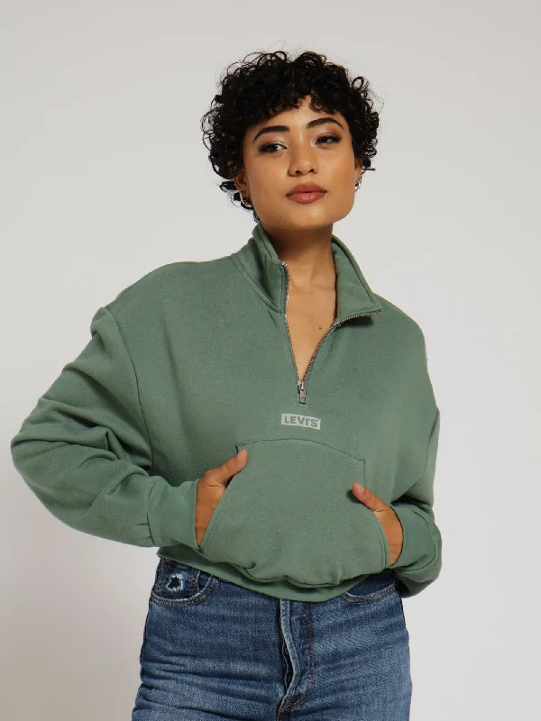 Graphic Sara 1/4 Zip Jacket - Green