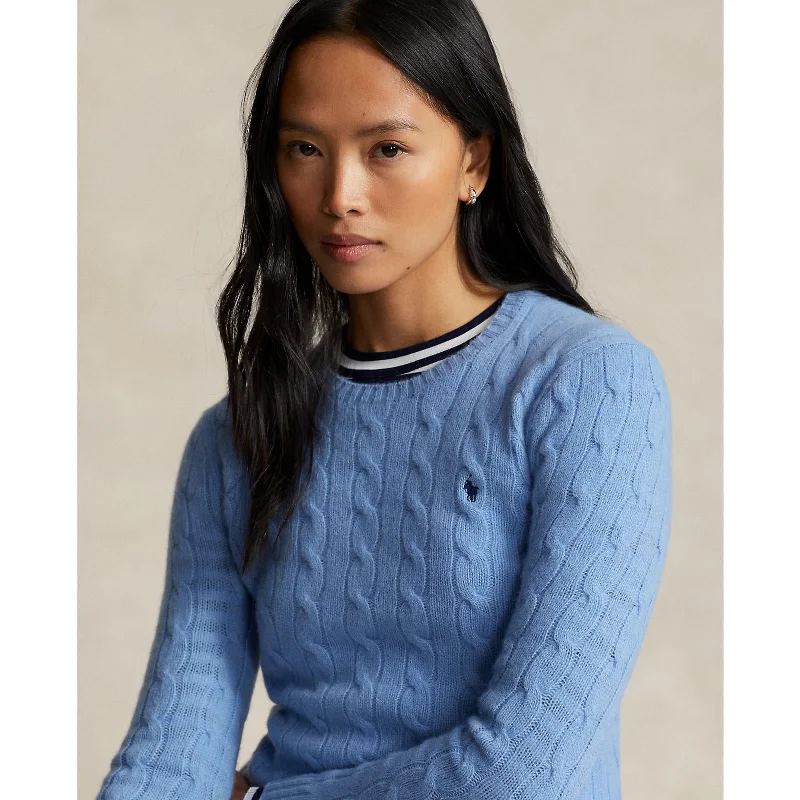 Polo Ralph Lauren - Julianna Cable Knit Crewneck Cashmere/Wool Sweater - New Litchfield Blue