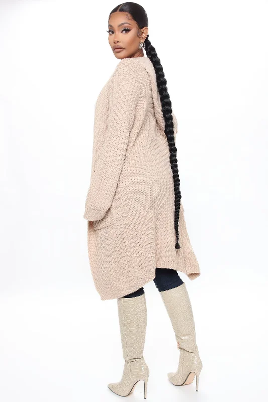 Knit's Not The Time Cardigan - Taupe