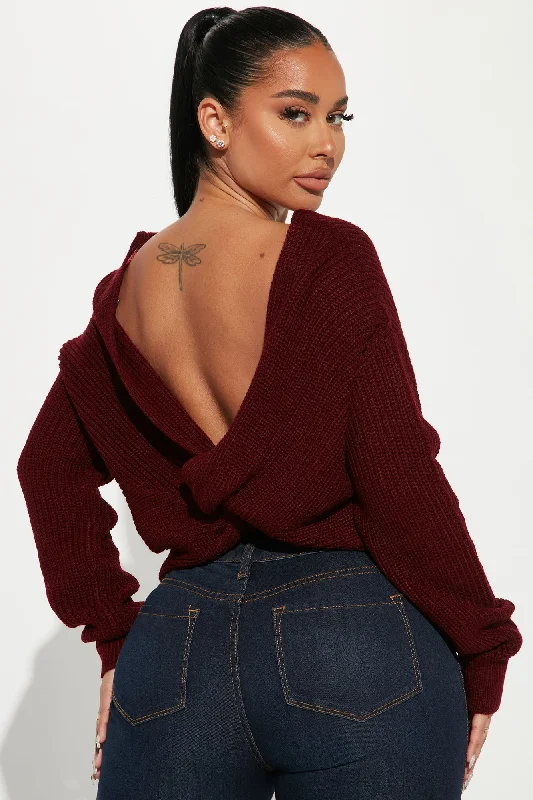 Falls Favorite Girl Sweater II - Burgundy