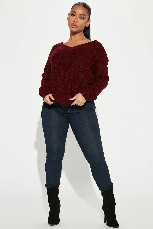 Falls Favorite Girl Sweater II - Burgundy