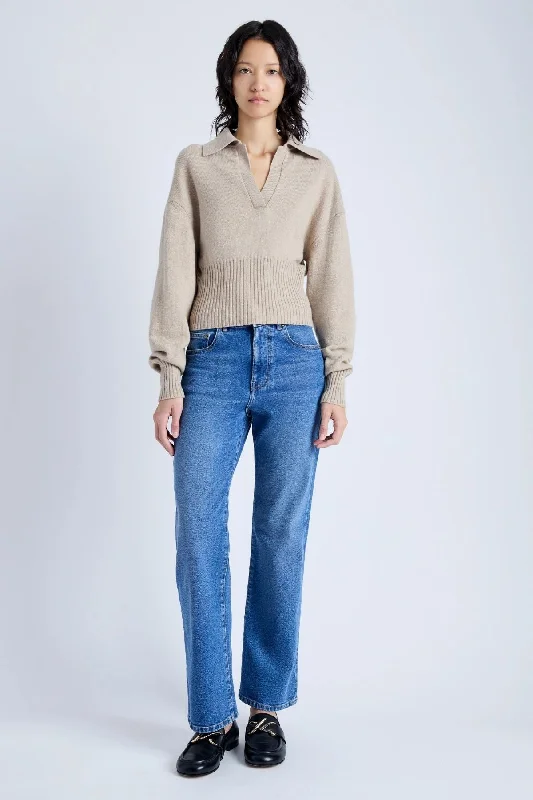 Proenza Schouler Jeanne Cashmere Knit Sweater - Oatmeal