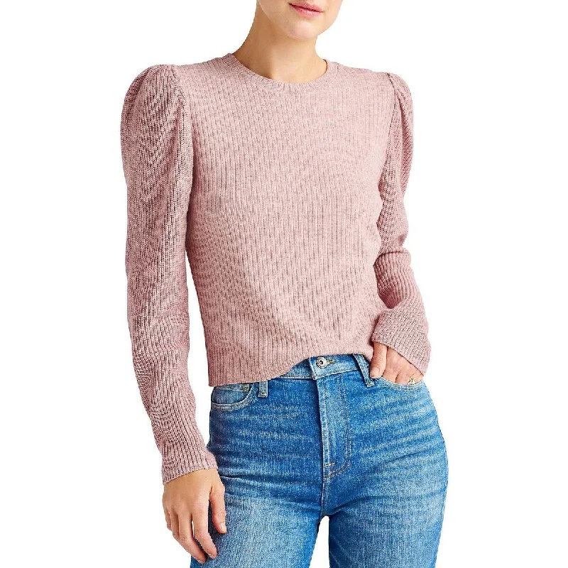 Splendid Womens Knit Puff Sleeve Pullover Sweater