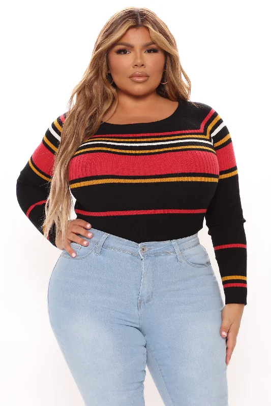 Stripes For Days Sweater - Black