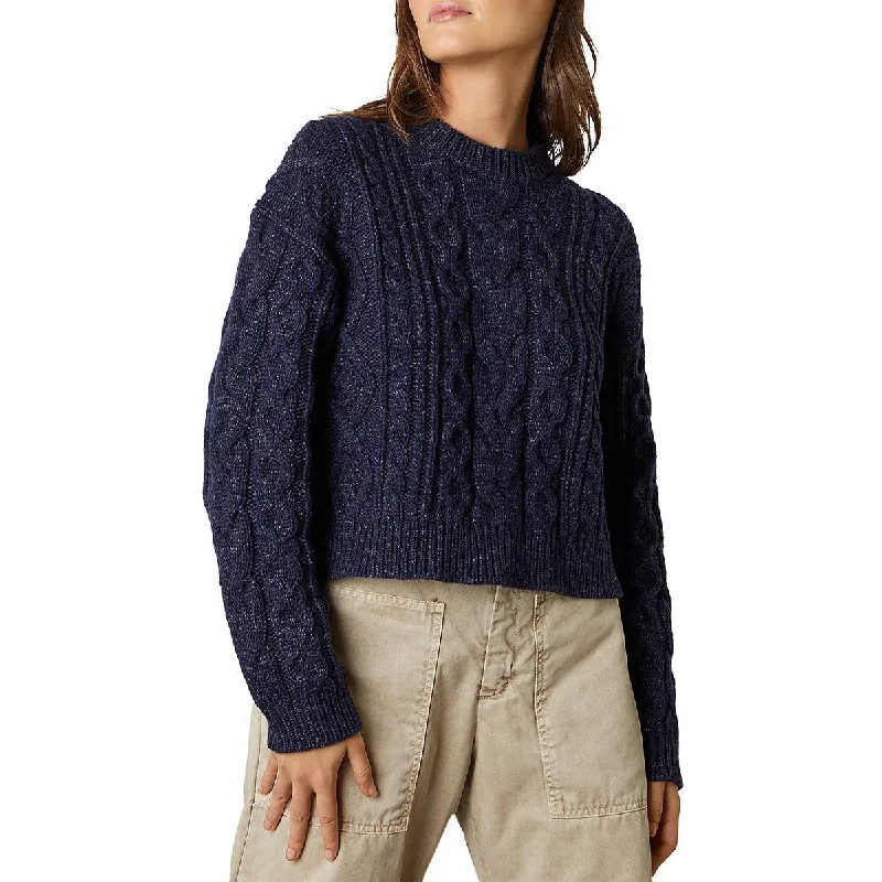 VELVET BY GRAHAM & SPENCER Womens Aria Wool Blend Cable Knit Pullover Sweater