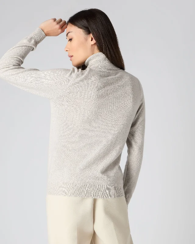 Women's Luna Turtle Neck Cashmere Sweater Pebble Grey