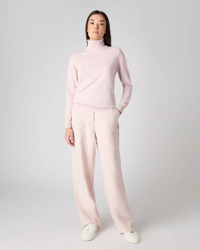 Women's Luna Turtle Neck Cashmere Sweater Quartz Pink