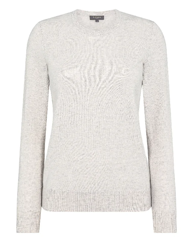 Women's Evie Classic Round Neck Cashmere Sweater Pebble Grey