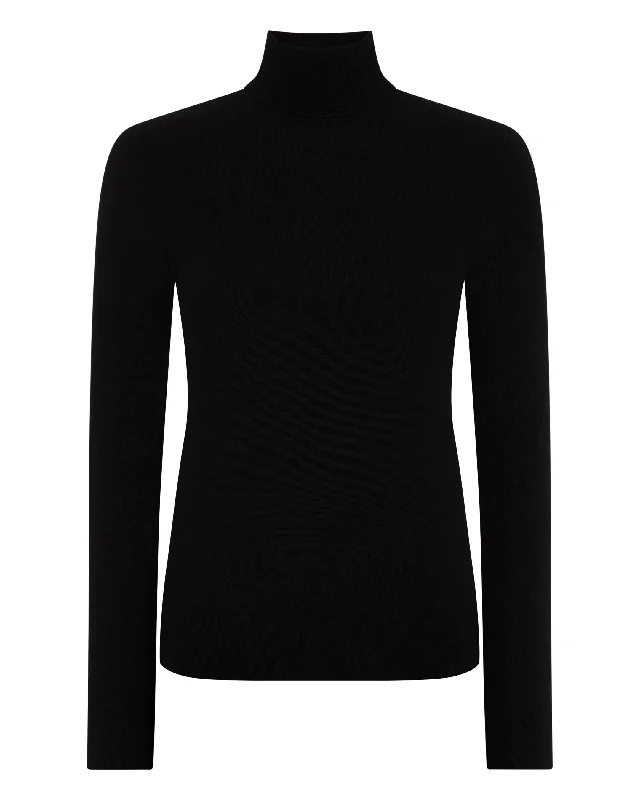 Women's Margot Superfine Cashmere Turtle Neck Sweater Black