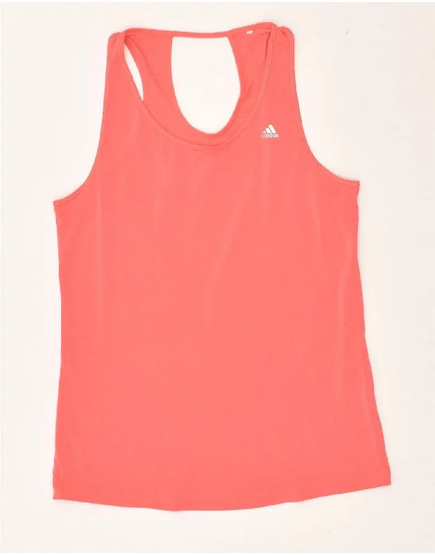 ADIDAS Womens Climalite Vest Top UK 12/14 Medium Pink Nylon