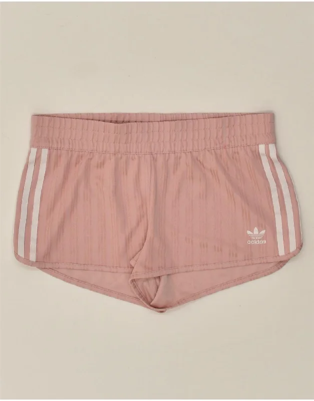 ADIDAS Womens Sport Shorts UK 10 Small Pink Polyester