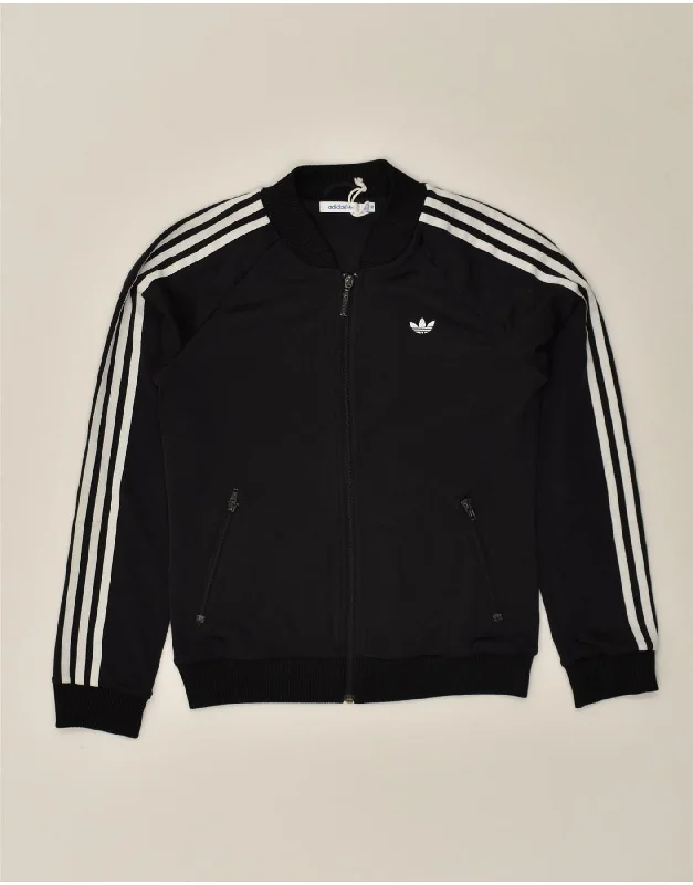 ADIDAS Womens Tracksuit Top Jacket EU 40 Medium Black Polyamide