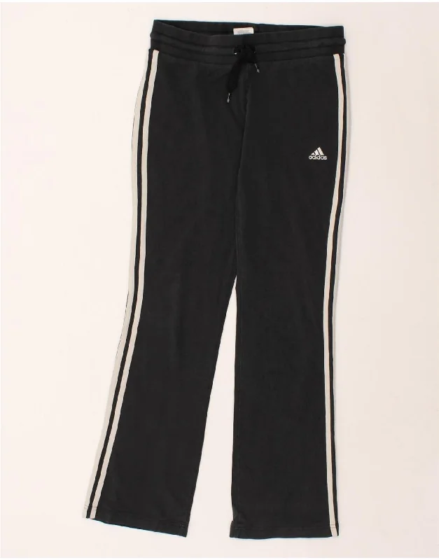 ADIDAS Womens Tracksuit Trousers UK 10 Small Grey Cotton