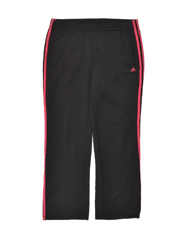 ADIDAS Womens Tracksuit Trousers UK 12/14 Medium Black Polyester