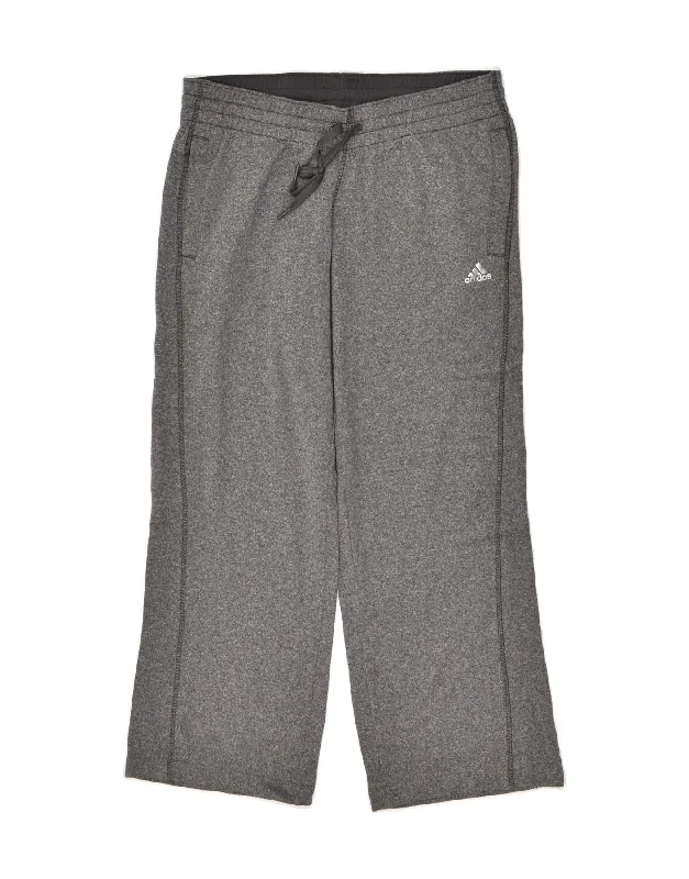 ADIDAS Womens Tracksuit Trousers UK 12/14 Medium Grey Polyester