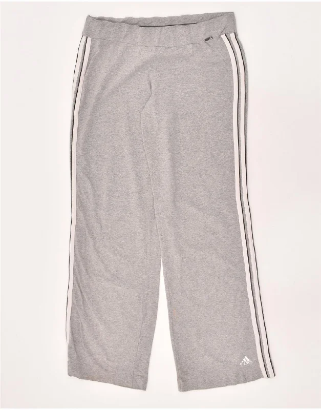 ADIDAS Womens Tracksuit Trousers UK 16 Large  Grey Cotton