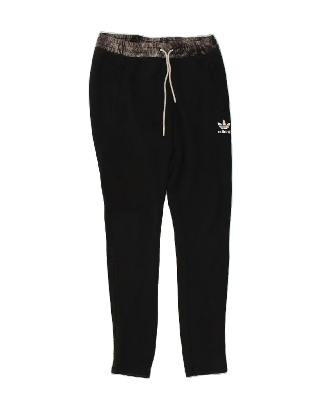 ADIDAS Womens Tracksuit Trousers UK 8 Small Black Cotton