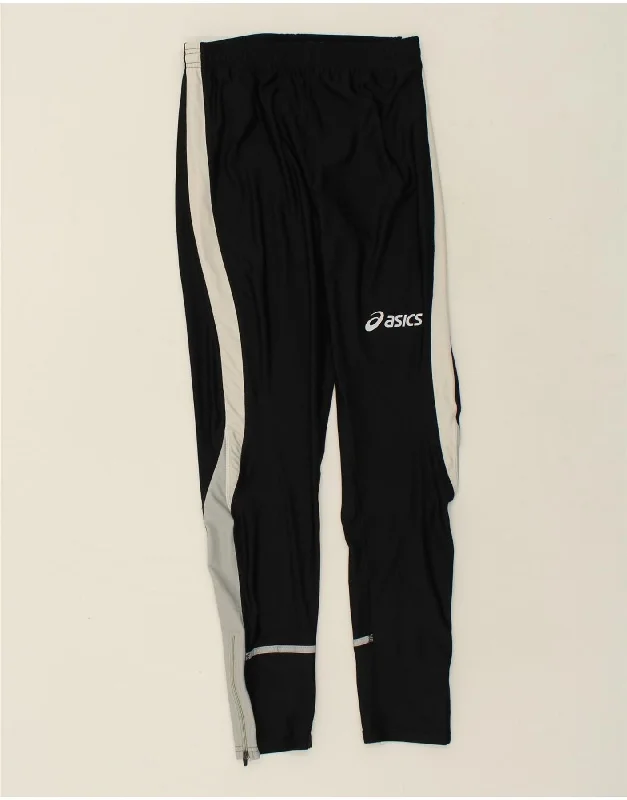 ASICS Womens Tracksuit Trousers UK 16 Large Black Colourblock Polyester