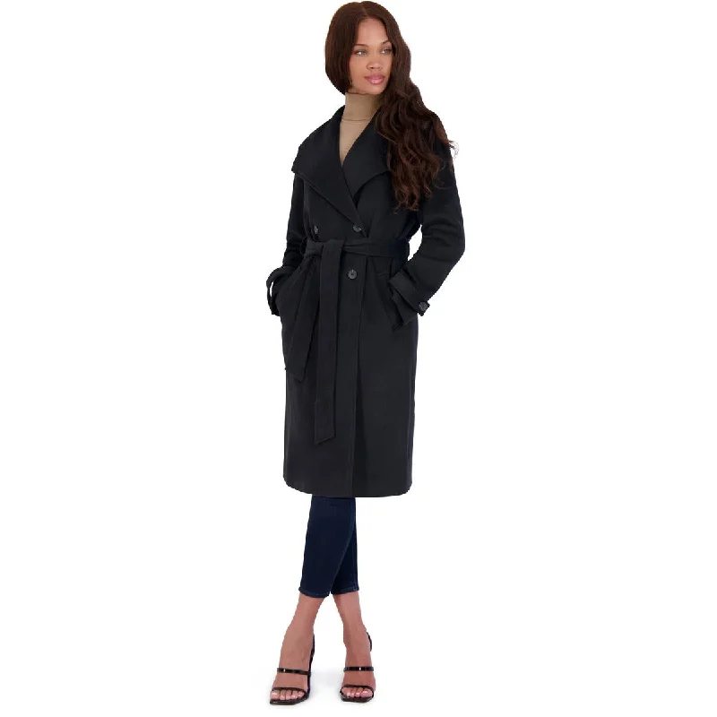 Avec Les Filles Women’s Double-Breasted Faux Wool Wrap Coat