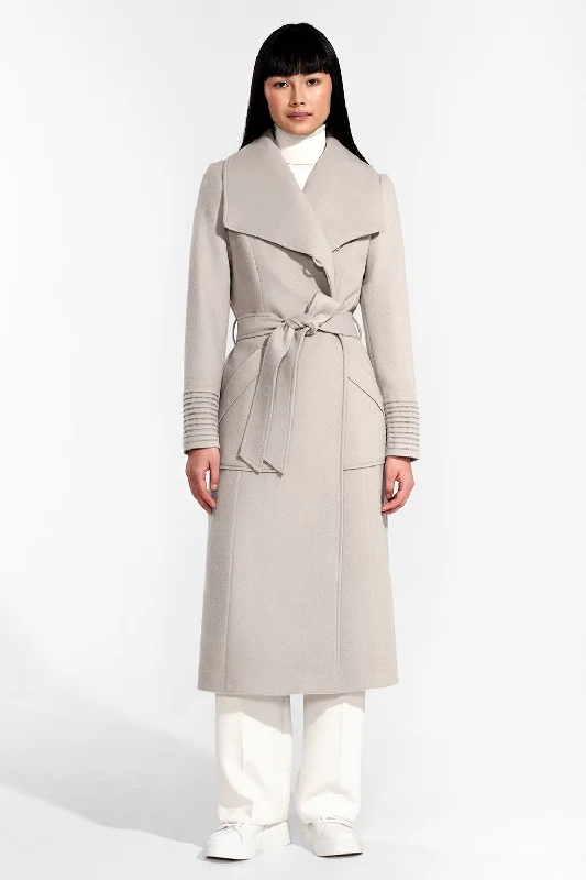 Baby Alpaca Long Wide Collar Wrap Coat