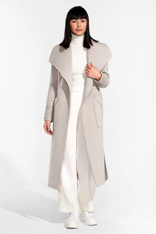 Baby Alpaca Long Wide Collar Wrap Coat