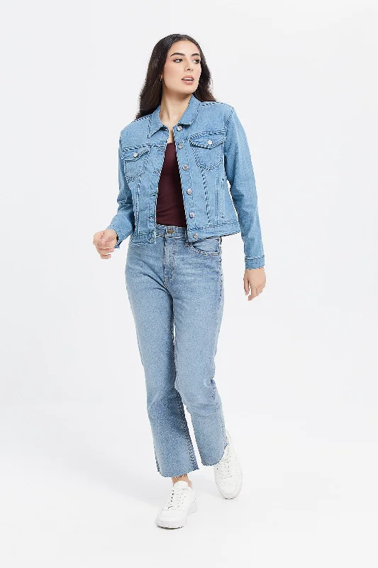 Women Blue Denim Jacket