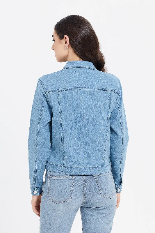 Women Blue Denim Jacket