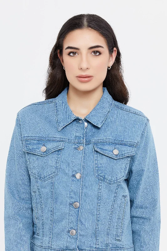 Women Blue Denim Jacket