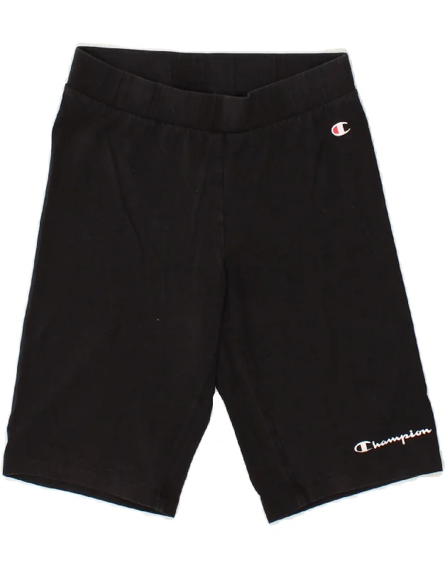 CHAMPION Womens Graphic Sport Shorts UK 4 XS Black