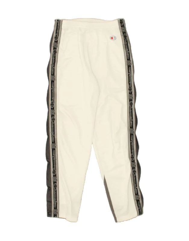 CHAMPION Womens Graphic Tracksuit Trousers Medium White Colourblock