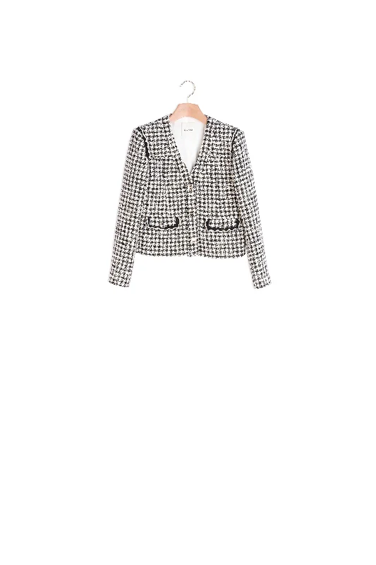 Veste en tweed pied de poule