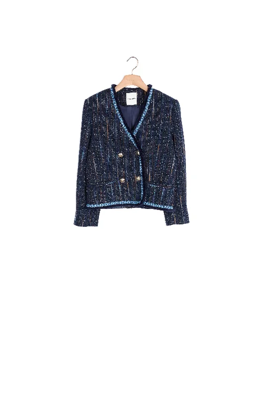 Veste en tweed à boutonnage croisé