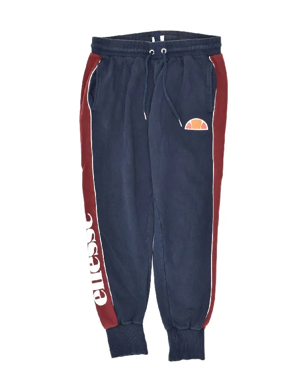 ELLESSE Womens Graphic Tracksuit Trousers Joggers UK 12 Medium  Navy Blue