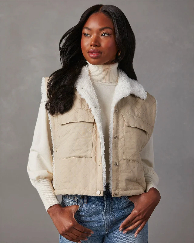 Everlasting Faux Fur Cropped Puffer Vest