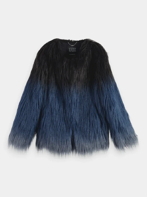 Gradient faux fur jacket