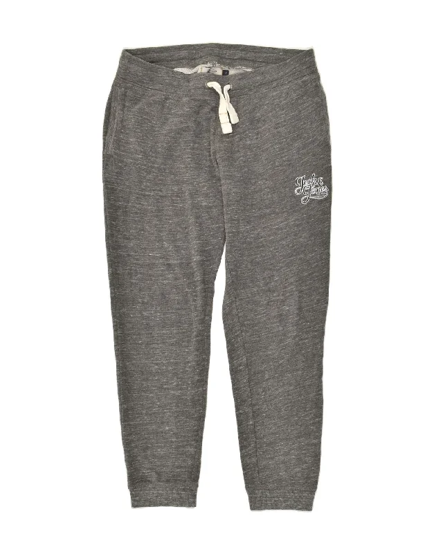 JACK & JONES Womens Tracksuit Trousers Joggers UK 18 XL Grey Cotton