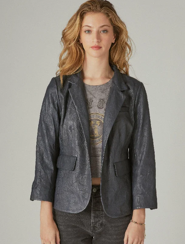 Lucky Brand Women's Leather Blazer