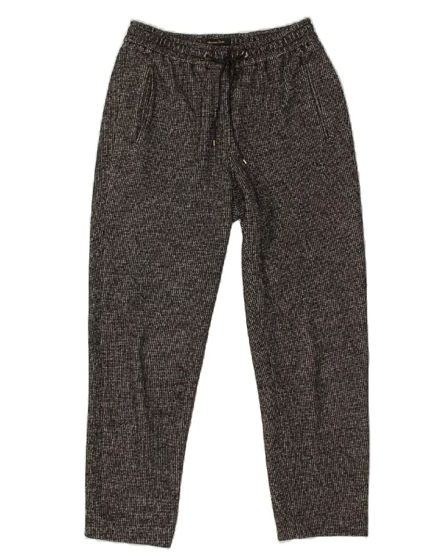 MASSIMO DUTTI Womens Tracksuit Trousers EU 36 Small Grey Check